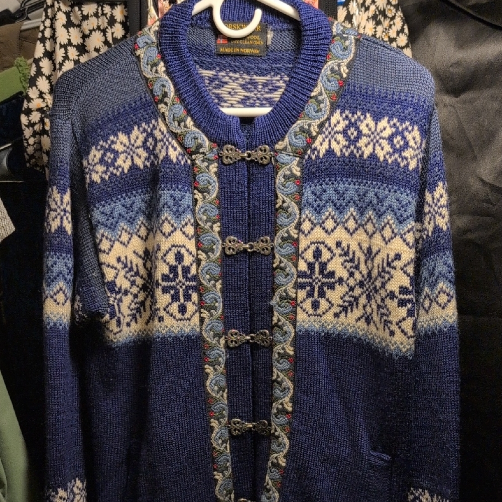Men's Nordic Pattern Cardigan Sweater